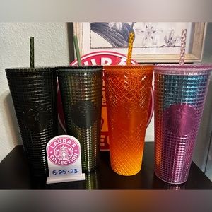 Starbucks 24oz Cold Cup Festive Bling Jeweled Bundle